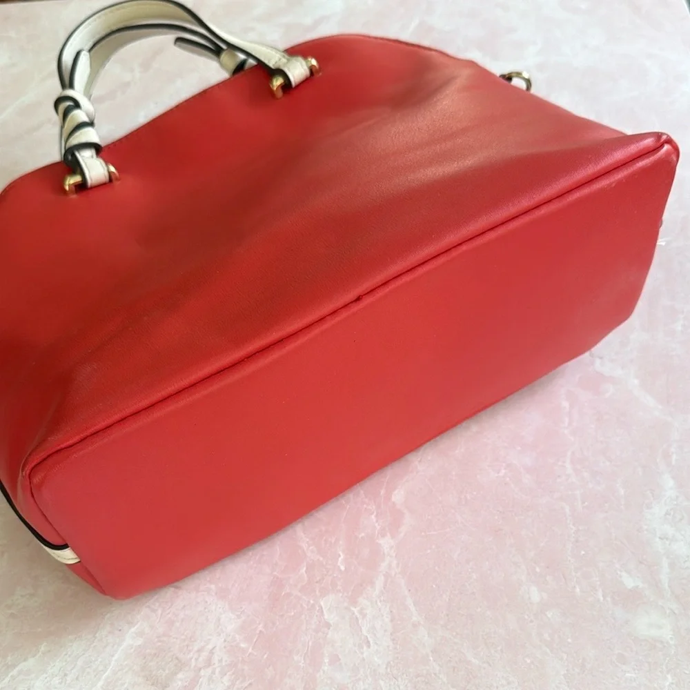 Nanette Lepore Orange and Ivory Satchel Bag